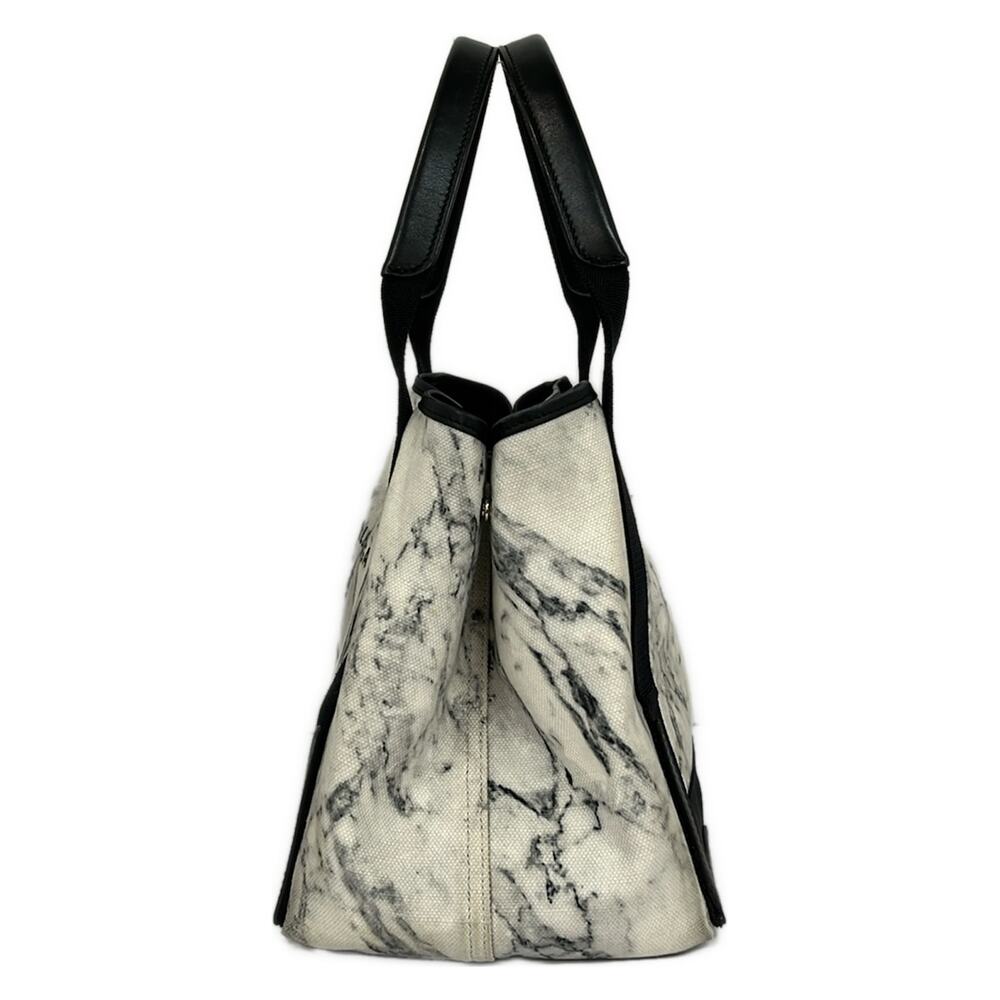 Balenciaga Navy Cabas S Tote Bag 339933 White Black Canvas Leather - Picture 4 of 12